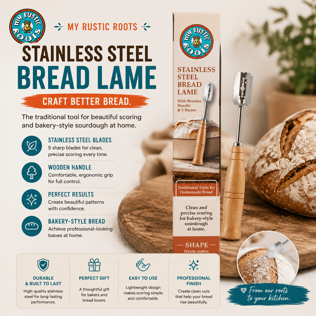 Wooden Bread Lame for Sourdough Scoring – Dough Scoring Tool