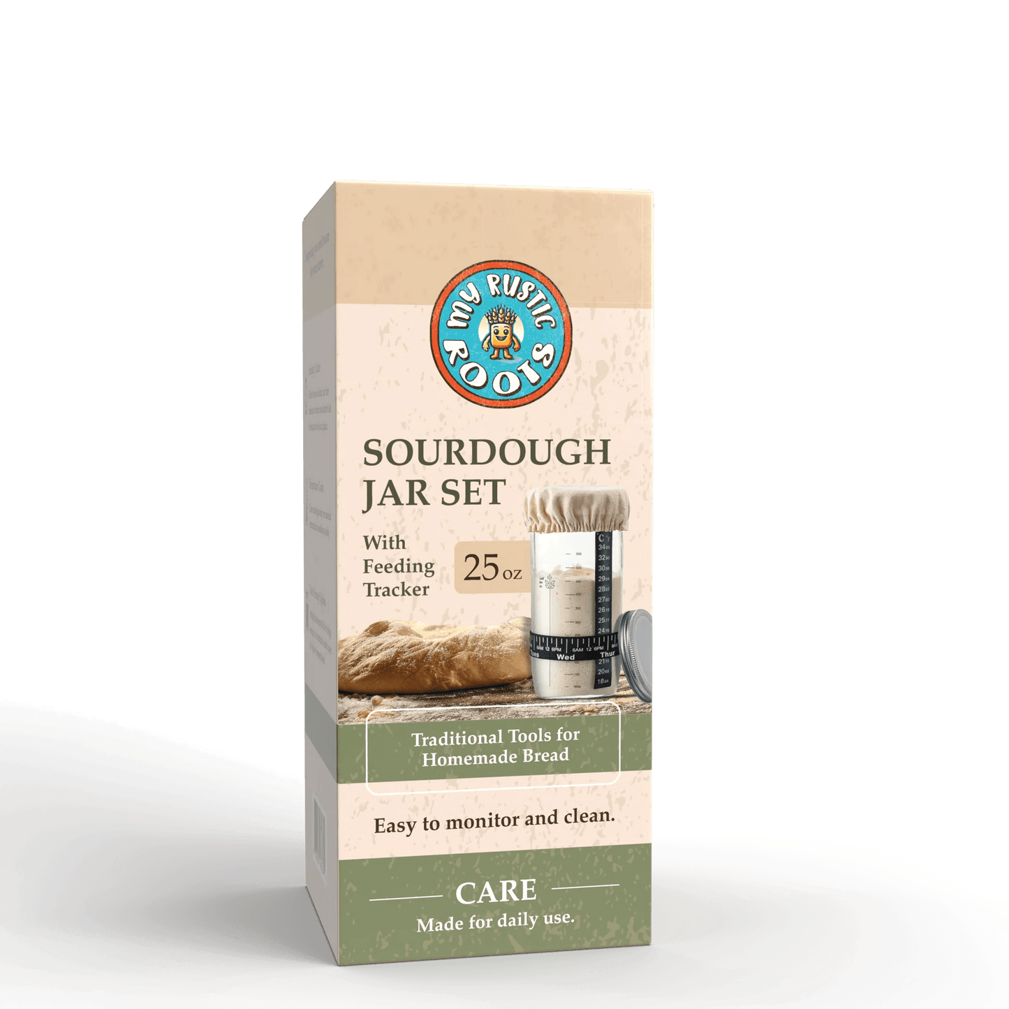 Box of My Rustic Roots Sourdough Jar Set on a white background