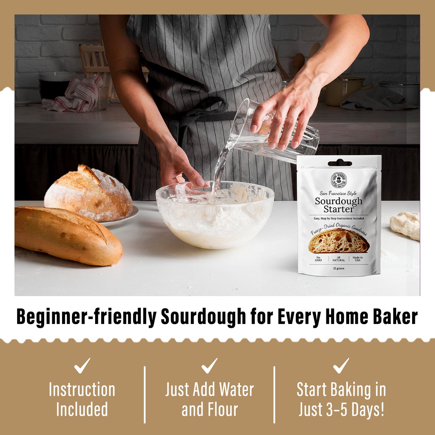 Organic Non-GMO, Freeze Dried, Sourdough Starter. 12 gr NEW