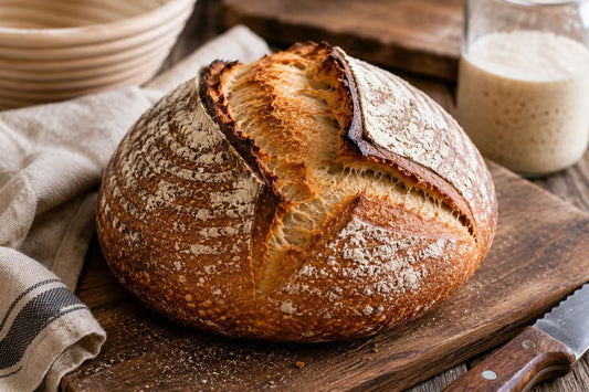 San Francisco style sourdough bread loaf with crispy crust and artisan texture