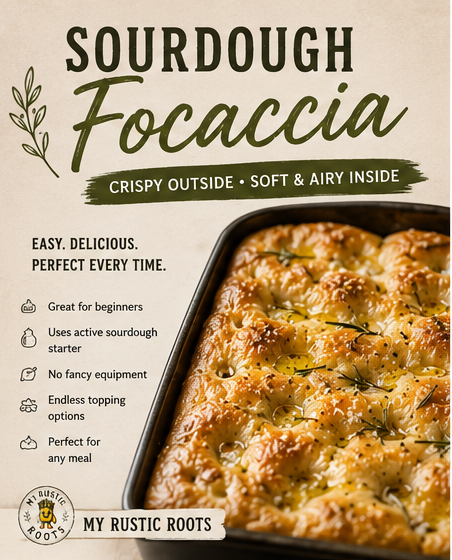 Easy Sourdough Focaccia: Crispy Outside, Soft and Airy Inside