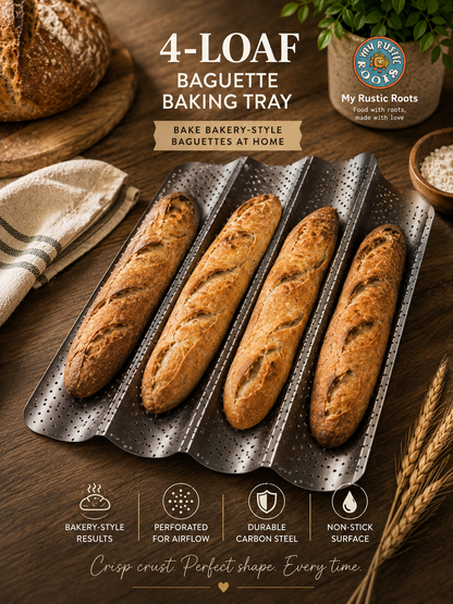 4-Loaf Baguette Baking Tray Non Stick