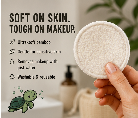 Reusable Makeup Pads — Organic Cotton & Bamboo, Washable (20