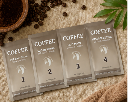 4 Step Complete Spa Quality Pedicure Packs - COFFEE