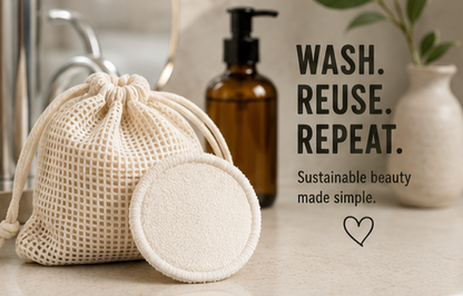 Reusable Makeup Pads — Organic Cotton & Bamboo, Washable (20