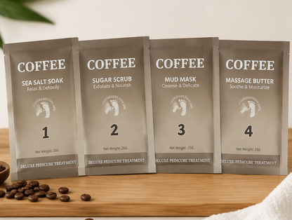 4 Step Complete Spa Quality Pedicure Packs - COFFEE
