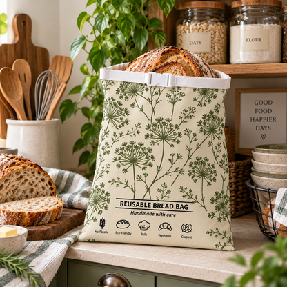 Wishing Wisps in the Green Meadows Reusable Bread Bag