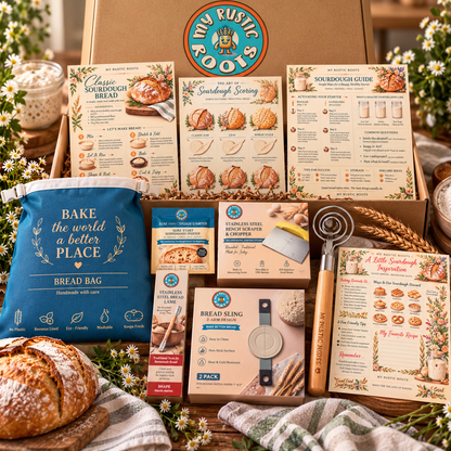 The Bread Lover's Gift Box | Sourdough Starter Kit with Bread Bag & Baking Tools
