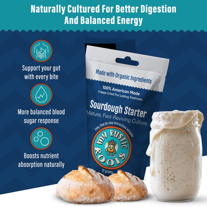 Organic, Non GMO Mature Sourdough Starter 12 grams