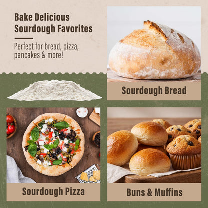MY RUSTIC ROOTS Sure Start Gluten Free Sourdough Starter Culture - All Natural Fail-Proof Sourdough Bread Starter - Beginner Friendly - Perfect for Baking Homemade Artisan Bread, Pizza & More - 12g