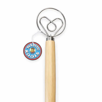13" Danish Dough Whisk with Wood Handle - Heart