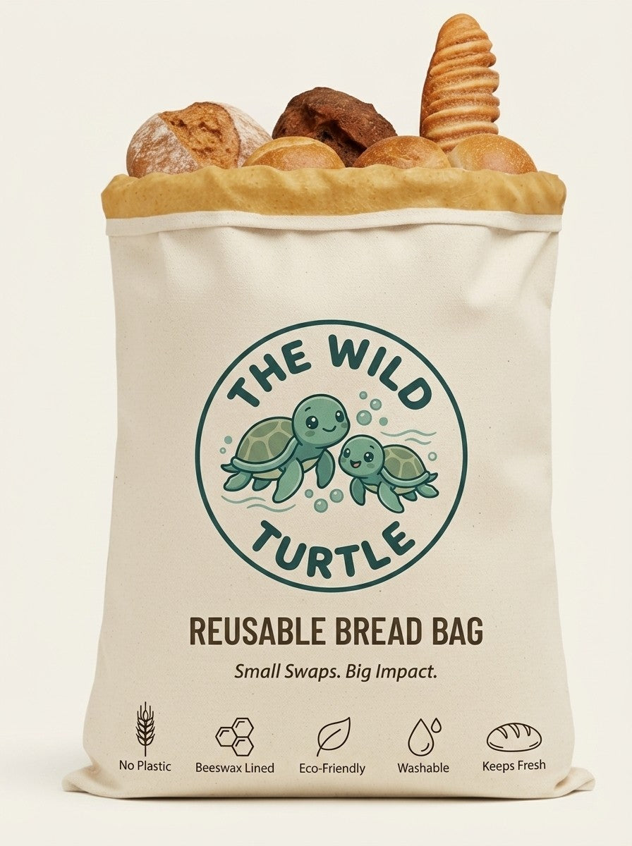 Beeswax-Lined Reusable Bread Bag The Wild Turtle
