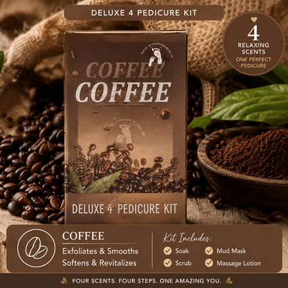 4 Step Complete Spa Quality Pedicure Packs - COFFEE