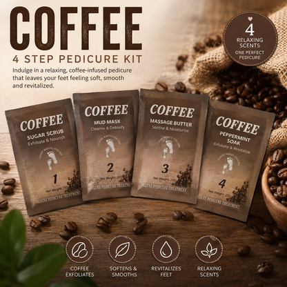 4 Step Complete Spa Quality Pedicure Packs - COFFEE