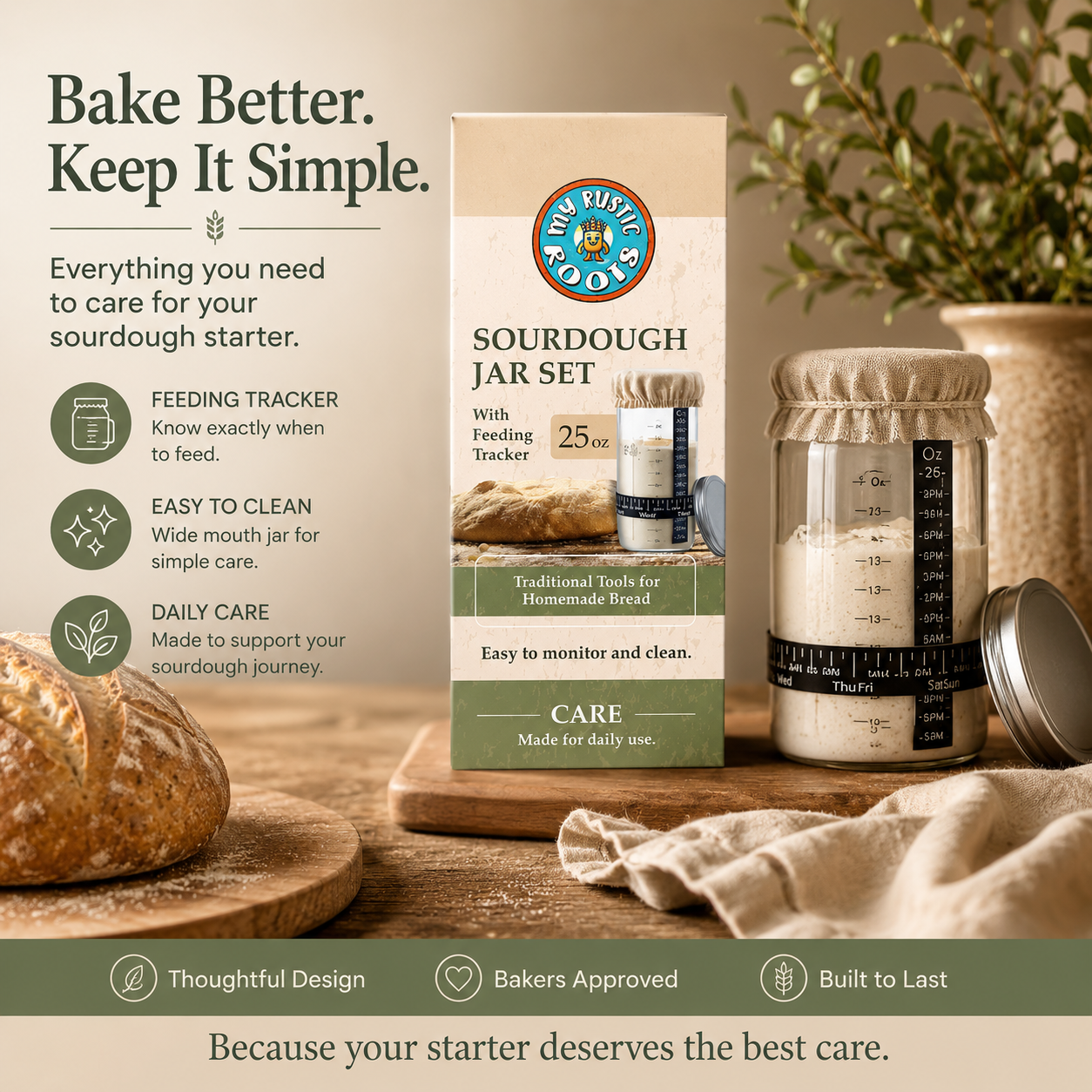 Clearance Complete Sourdough Starter Jar Kit – BONUS BAG OF STARTER