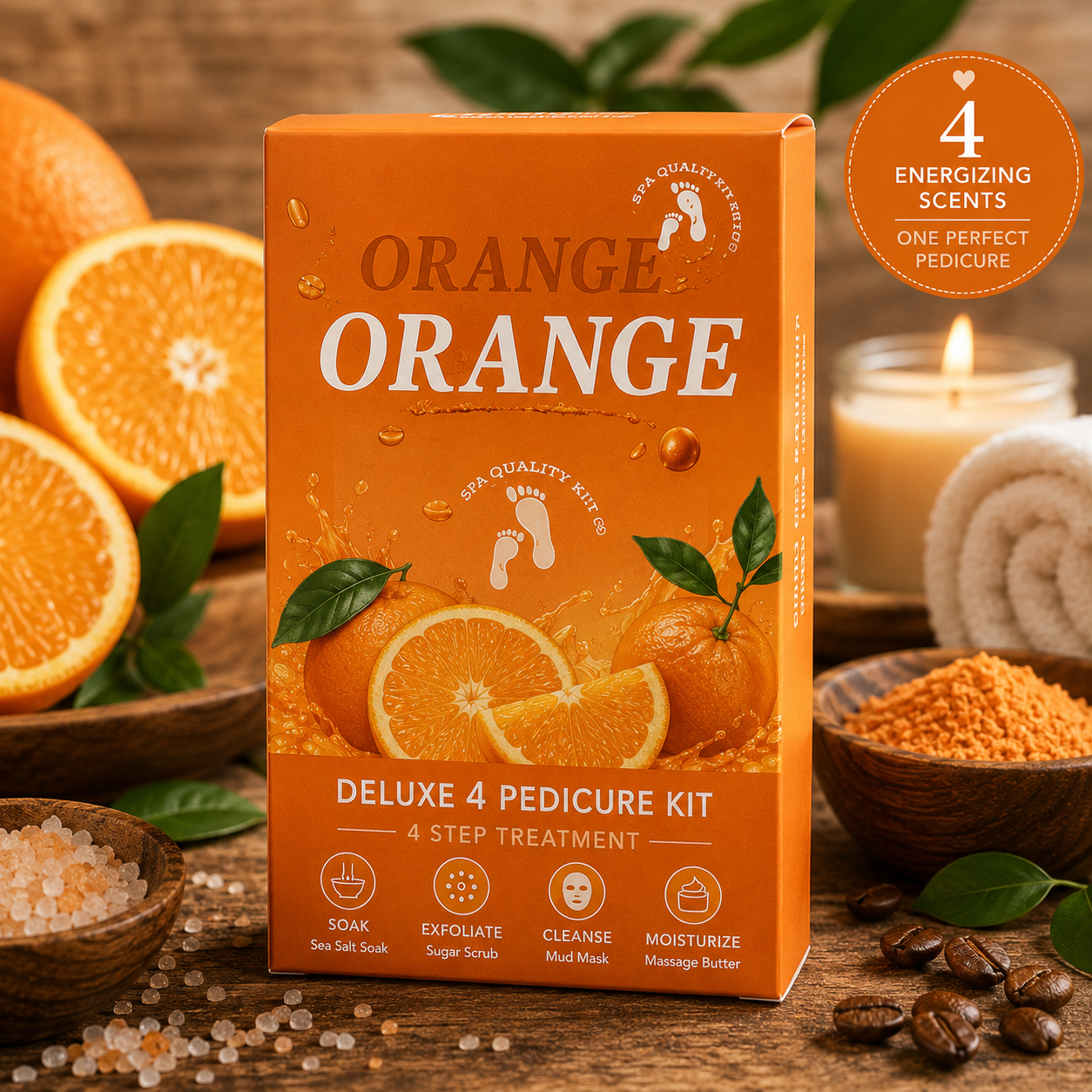 Orange 4-Step Deluxe Pedicure Treatment