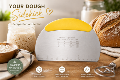 Stainless Steel Dough Scraper | Bench Scraper for Baking - Yellow