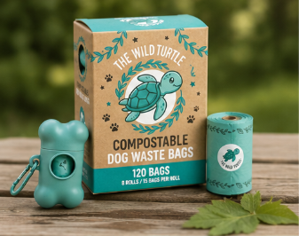 Dog Poop Bags — Compostable, Extra Thick, Leak-Proof 150 Bags Dispenser Included