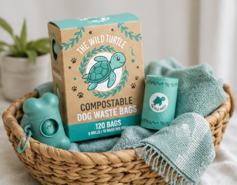 Dog Poop Bags — Compostable, Extra Thick, Leak-Proof 150 Bags Dispenser Included