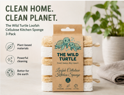 Loofah Cellulose Kitchen Sponge 3 Pack
