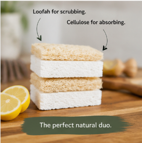 Loofah Cellulose Kitchen Sponge 3 Pack