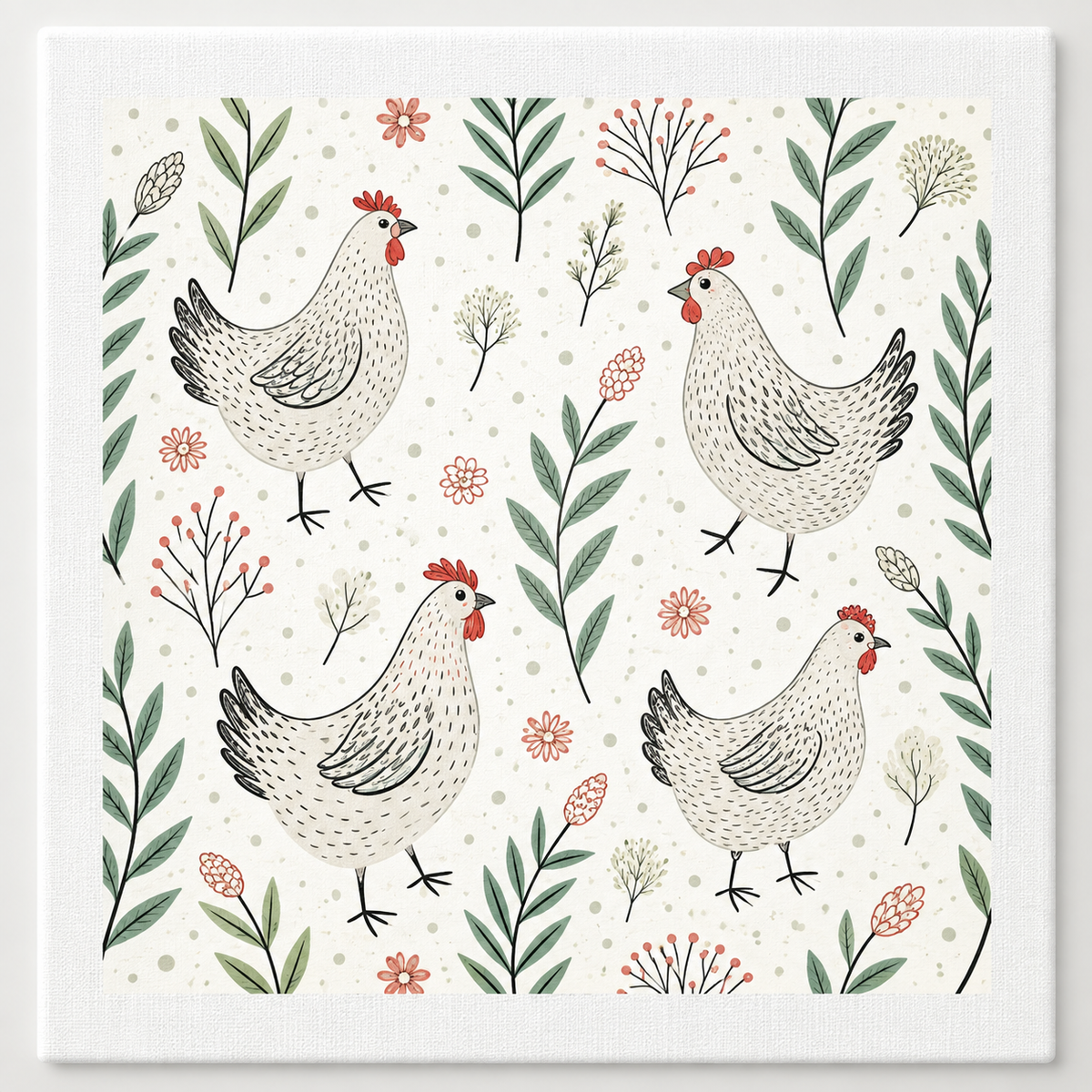 Speckled White Hens Swedish dishcloth by My Rustic Roots