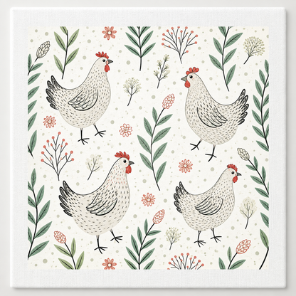 Speckled White Hens Swedish dishcloth by My Rustic Roots