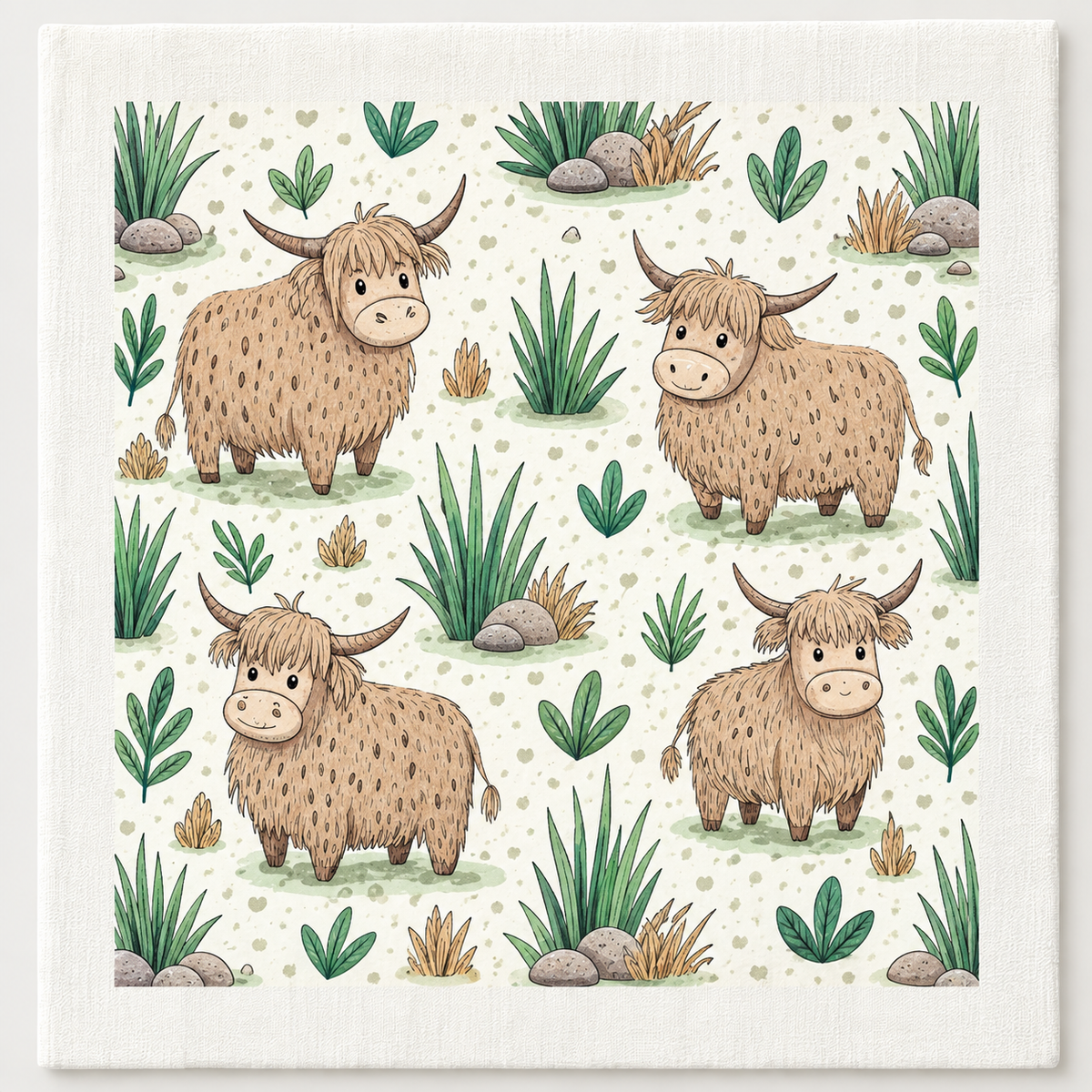 Highland Cows Swedish dishcloth by My Rustic Roots
