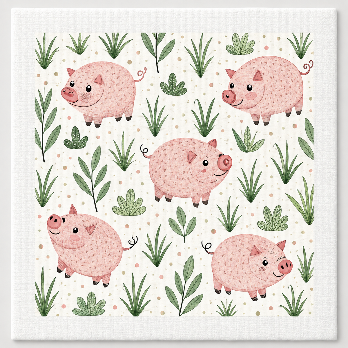 Little Pink Pigs Swedish dishcloth by My Rustic Roots