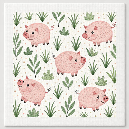 Little Pink Pigs Swedish dishcloth by My Rustic Roots