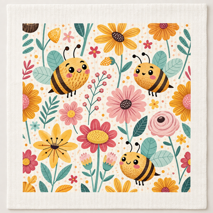 Bees and Blooms Swedish dishcloth by My Rustic Roots