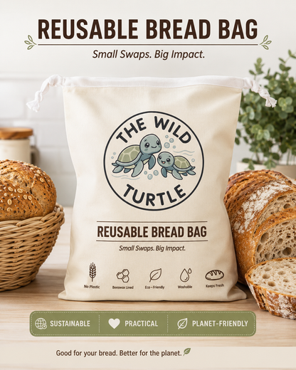 Beeswax-Lined Reusable Bread Bag The Wild Turtle