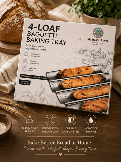 4-Loaf Baguette Baking Tray Non Stick