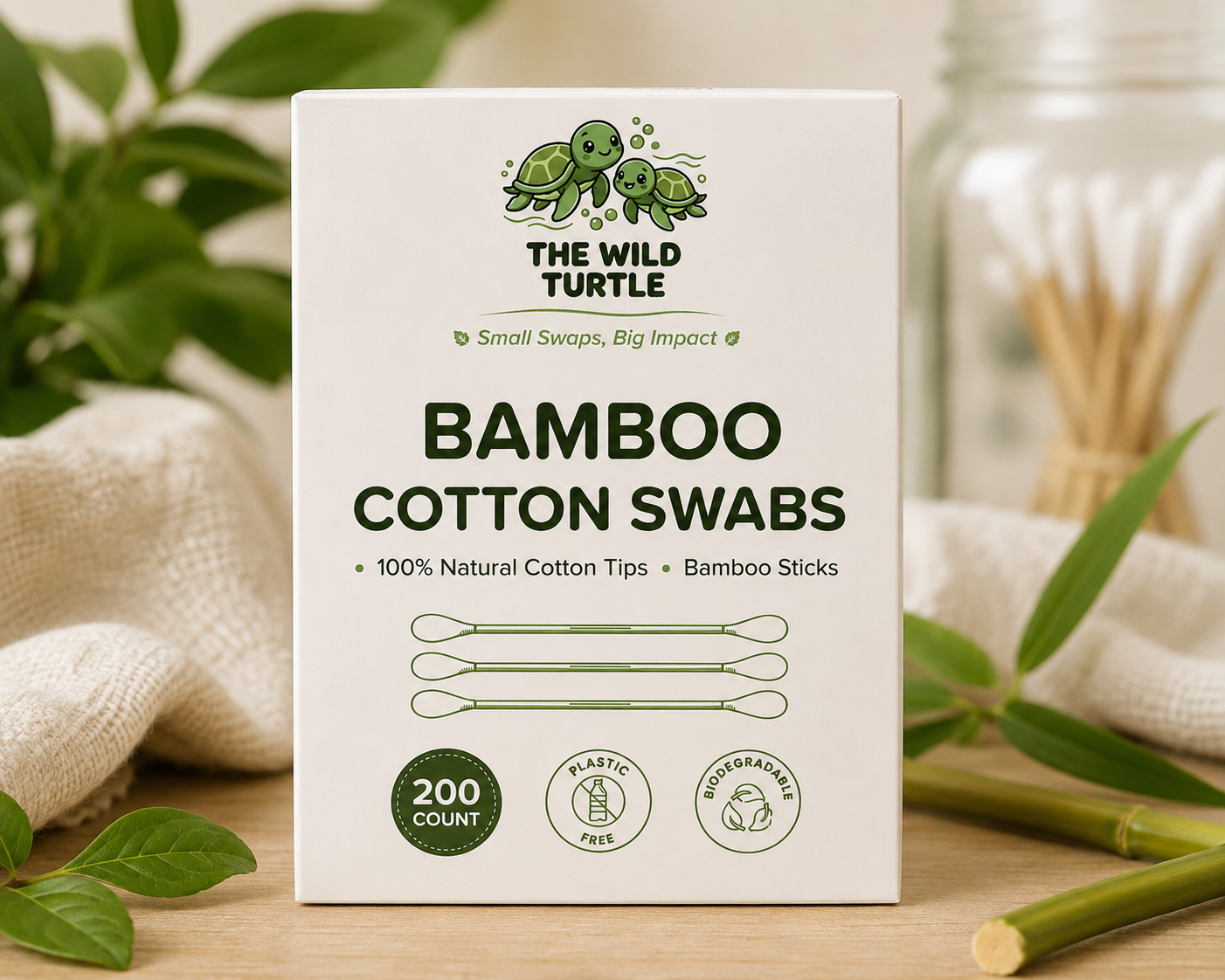 Bamboo Cotton Swabs (200 count)