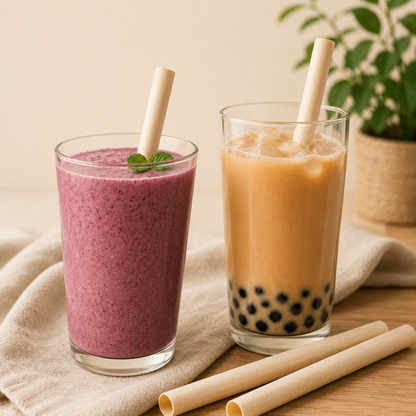 Boba Straws — Wide, Compostable, Sugarcane Fiber (50-Count)