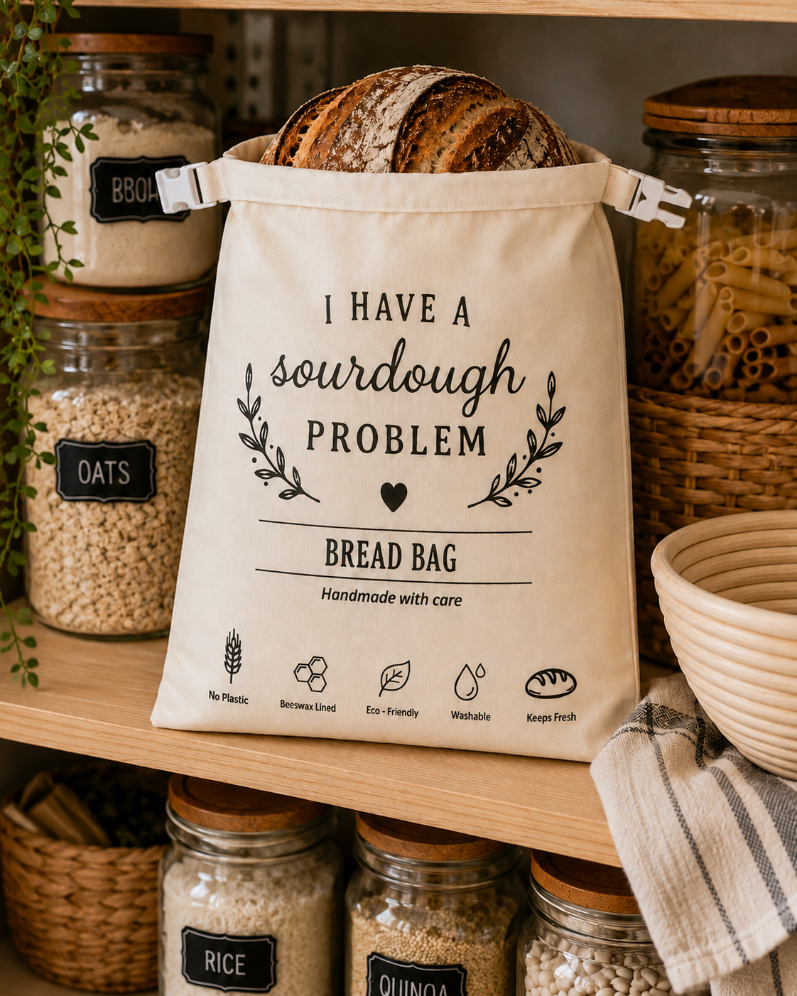 I Have a Sourdough Problem – Beeswax-Lined Bread Bag
