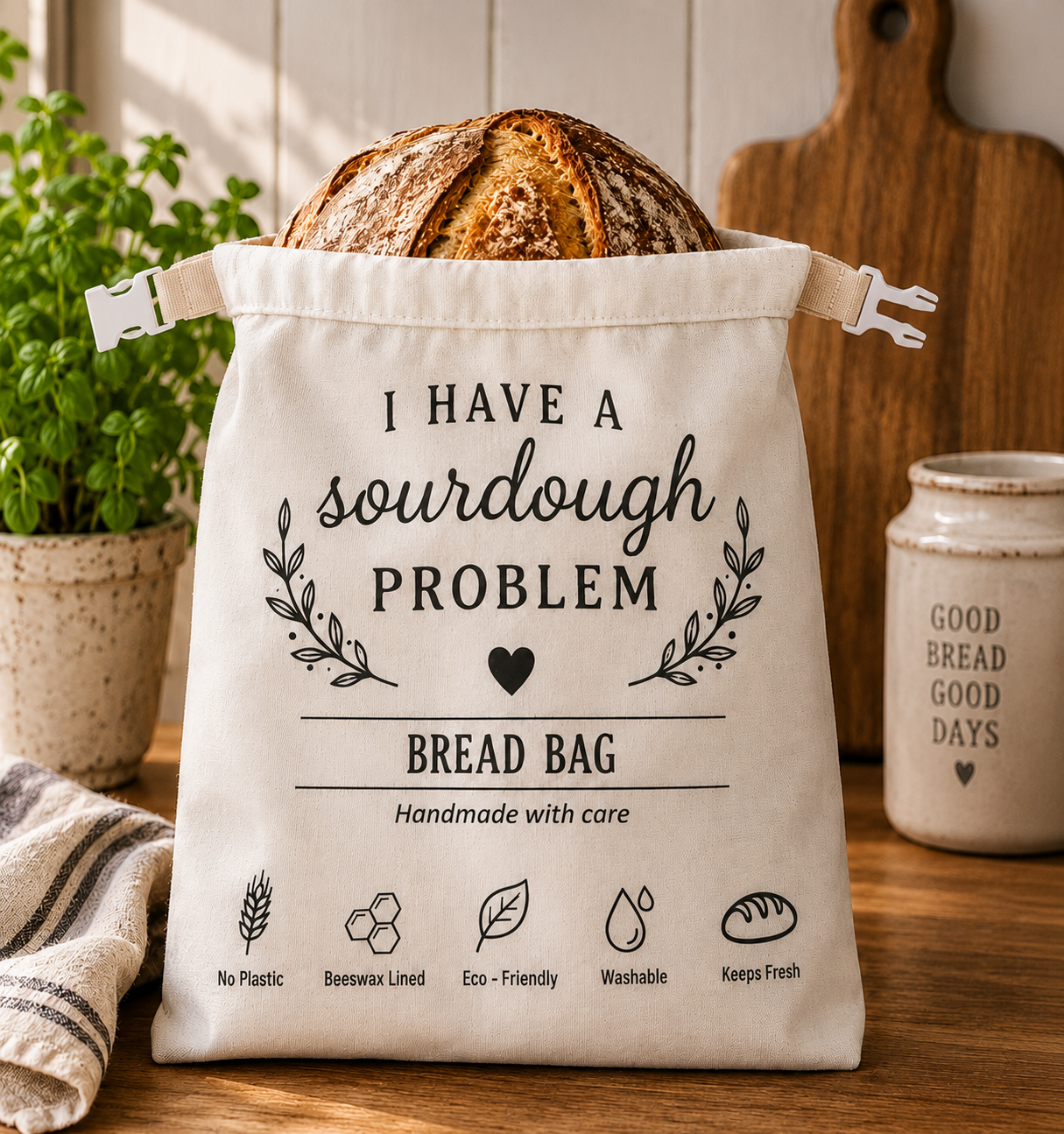 I Have a Sourdough Problem – Beeswax-Lined Bread Bag