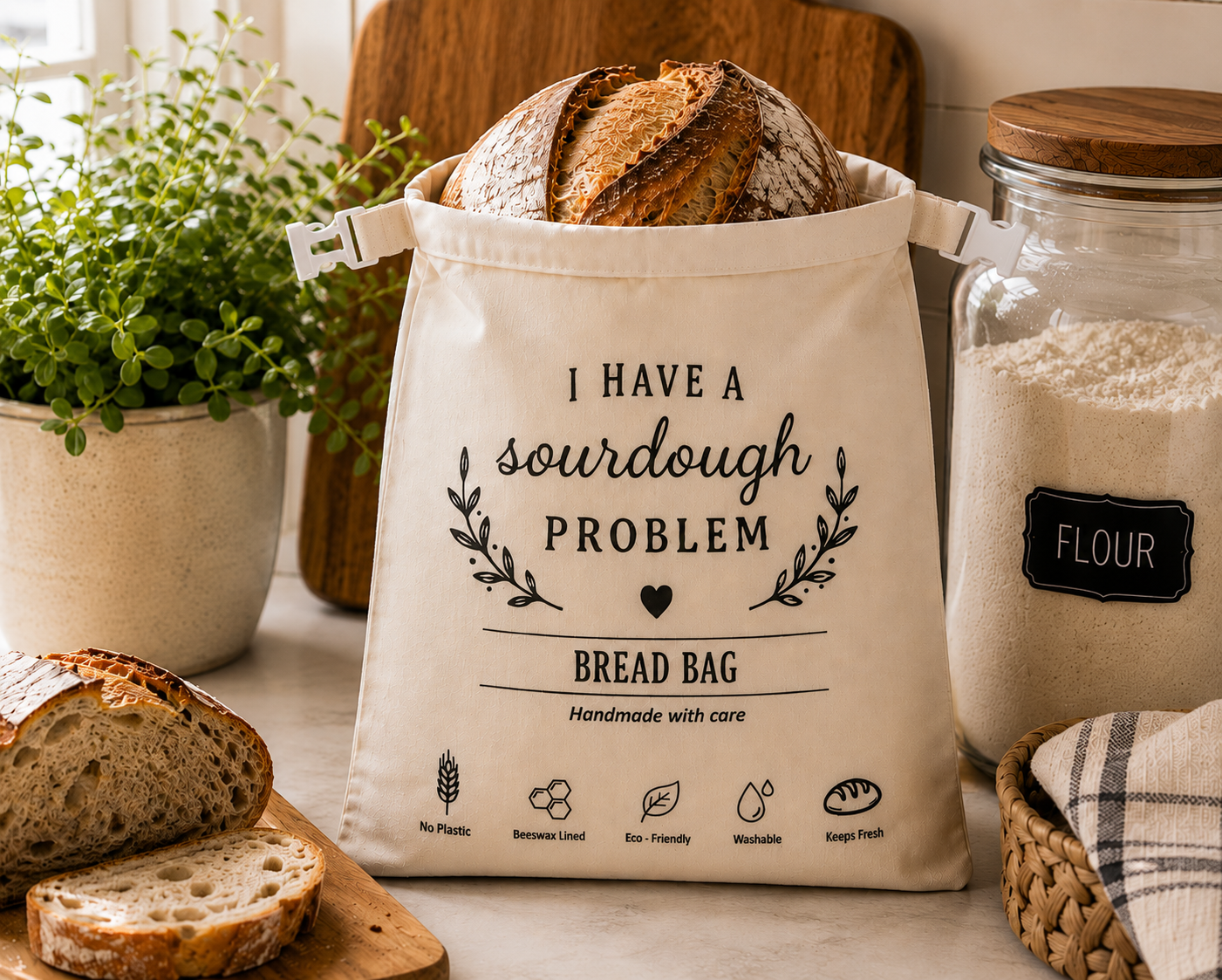 I Have a Sourdough Problem – Beeswax-Lined Bread Bag